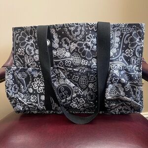 Thirty One Black & White Utility Tote Bag
